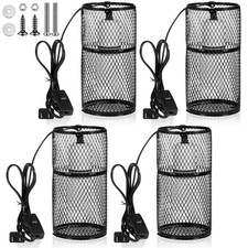 VIHOSE 4-Pack Reptile Heat Lamp Guard  150W Ceramic Emitter, Anti-Scald