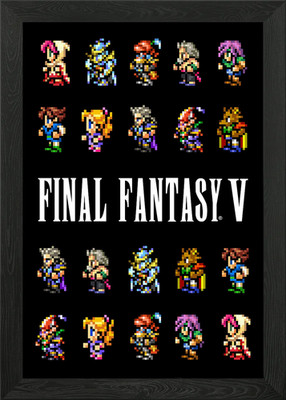 Final Fantasy V Pixel Kunst Gerahmtes Wandbild Poster Leinwanddruck Bild