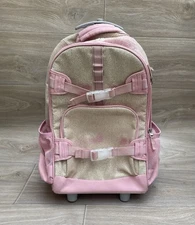 Pottery Barn Kids Mackenzie Rolling Backpack Ombre Sparkle Glitter Pink EUC