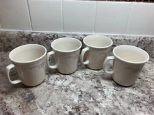 Set Of 4 Corelle English Breakfast Cups Mugs C Handle Blue Pink Roses Flowers