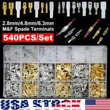540PC Assorted Insulated Electrical Wire Terminal Crimp Connectors Kit Spade Set