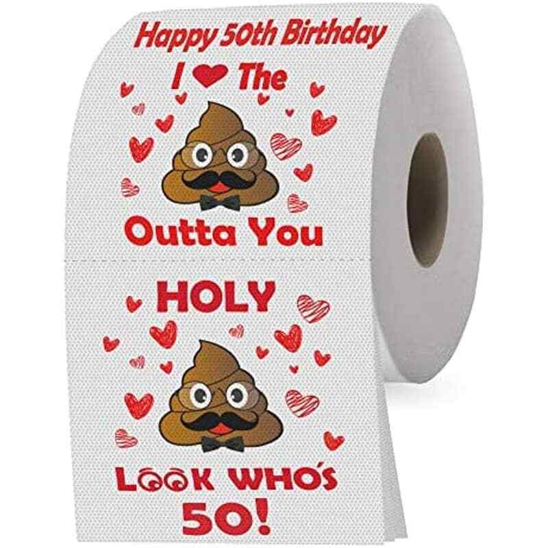 50th Birthday Gifts for Men and Women - Happy Prank Toilet Paper