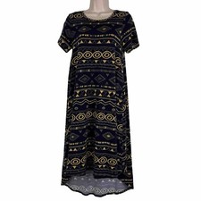 LulaRoe T-Shirt Dress Women's XS Short Sleeve Crew Neck A-Line Geometric Stretch