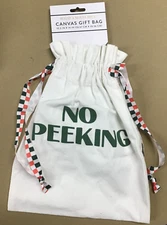 What a Novel Idea - "No Peeking" Canvas Gift Bag - NEW