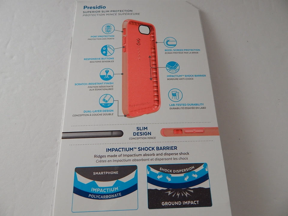 Speck Presidio Case for iPhone SE iPhone 8/7 Sunset Peach/Warning Orange - Image 4 of 4