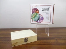 AmScope 25 Prepared Microscope Slides Glass with Wooden Box PS25W NEW