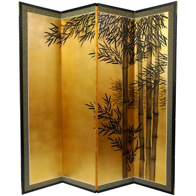 Oriental Furniture 5 1/2 ft. Tall Gold Leaf Bamboo Room Divider