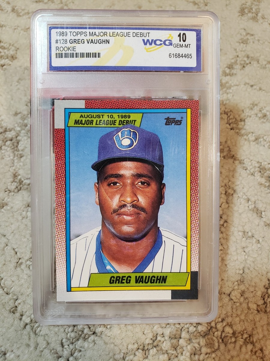 1989 Topps Major League Debut Greg Vaughn Baseball Cards #128 WCG
