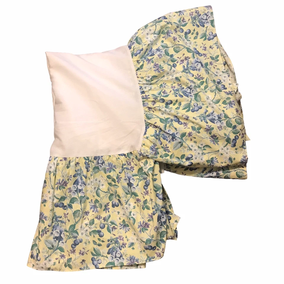 VTG Sheridan Australia Full Bedskirt Ruffle French Country Floral 15" Drop EUC - Image 3 of 4