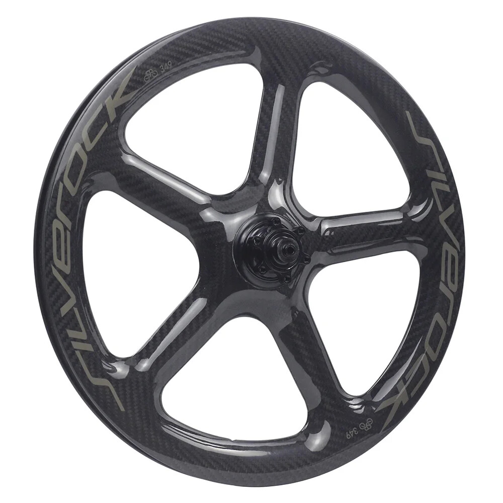 Ruota 349 16/20 5 Raggi Strada Pieghevole Bici Carbonio Ruote Freno a Disco Clincher foto 2