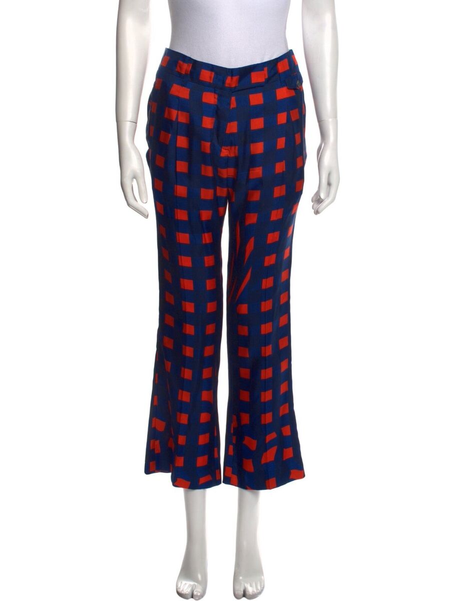 Prada Vintage Archive Spring 2008 Fairy Blue Red Wavy Plaid Prada Vintage Archive Spring 2008 Fairy Blue Red Wavy Plaid