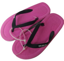 RBX Active Womens Core Summer Basic Printer Flip Flop Pink/Black Size 11-12
