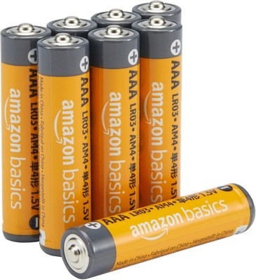 Amazon Basics High Performance AAA Alkaline Batteries, 1.5 V, Pack of 8