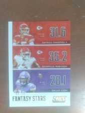 2020 Score - Fantasy Stars Showcase #FS-PDD Patrick Mahomes II, Dalvin Cook, /50