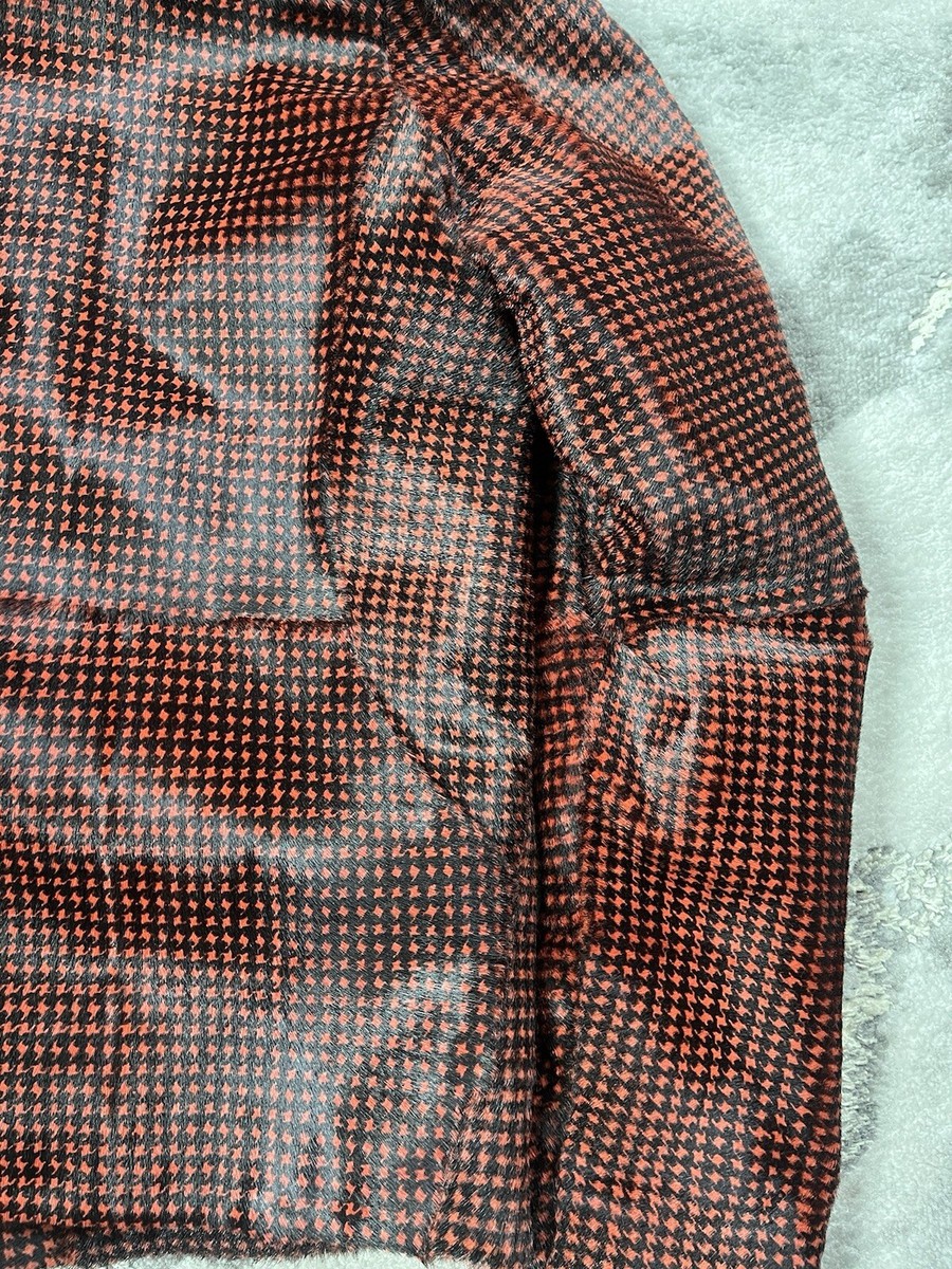 Emporio Armani Mens Red Goat Fur / Leather Fall Jacket 48 Md