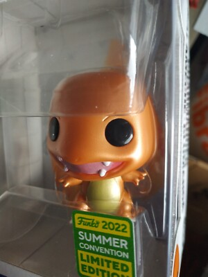 Funko Pop Pokemon: Salameche Metálico - Charmander Metallic # 455 - Summer Convention 2022., (63676
