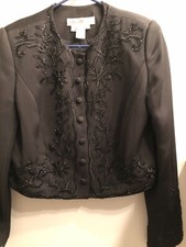 Marie St Claire Vintage Women s black beaded blazer jacket coat size 10