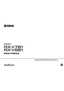 Yamaha RX-V681 RX-V781 AV Receiver Manual Instructions User Guide