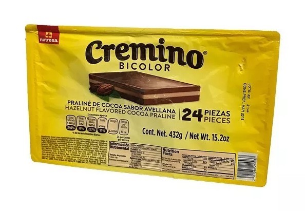 Chocolate CREMINO bicolor, hazelnut cocoa traditional mexican 3X