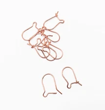 Kidney Earwires Earrings 19x11mm 19ga Solid Copper Q12 Pair Per Pkg