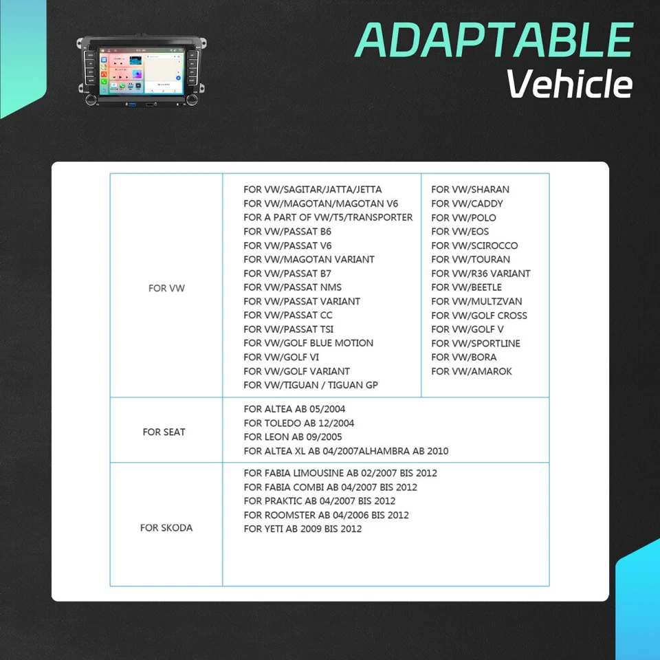 6+128GB Android15 Carplay Autoradio GPS Wifi für VW GOLF 5 6 Passat Touran Polo - Bild 4 von 4