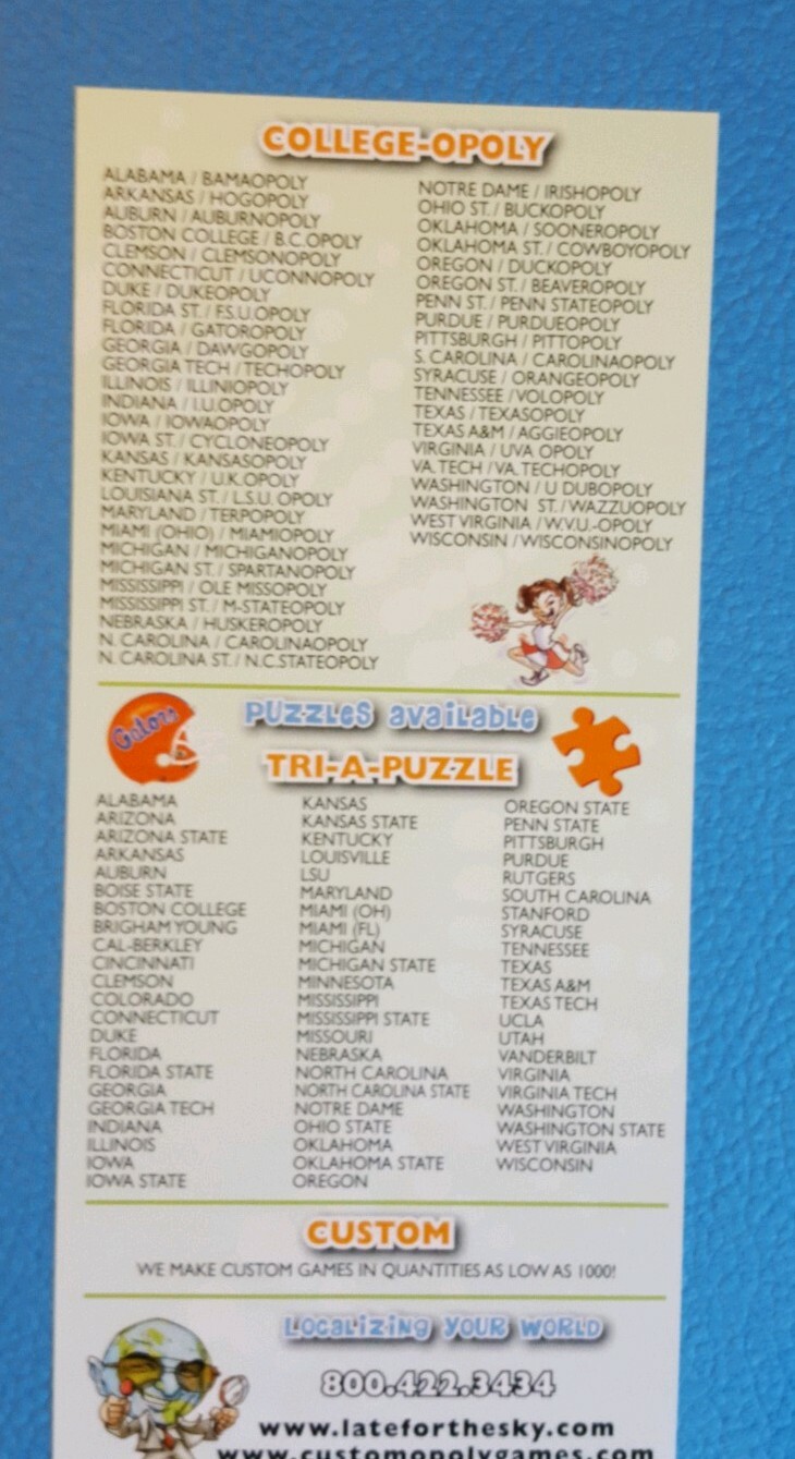 Texas Tech Opoly Board Game Late For The Sky Txt Toys Games Board Games Kiririgardenhotel Com