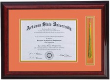 DIPLOMA FRAME WITH TASSEL HOLDER 8x6,8x10,8.5x11,10x13,11x14 RC BRANDY-ORANGE