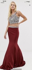 Jovani Two Piece Prom Evening Fishtail Gown Dress Size US 4 Uk 8