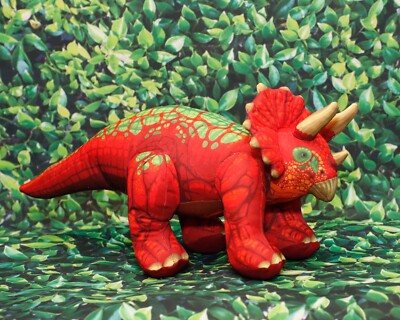 Iscream Triceratops 3D Pillow Orange and green plush pillow Super Cute!