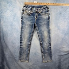 True Religion Section Slim Super T Stitch Blue Denim Jeans Mens 28 Medium Wash