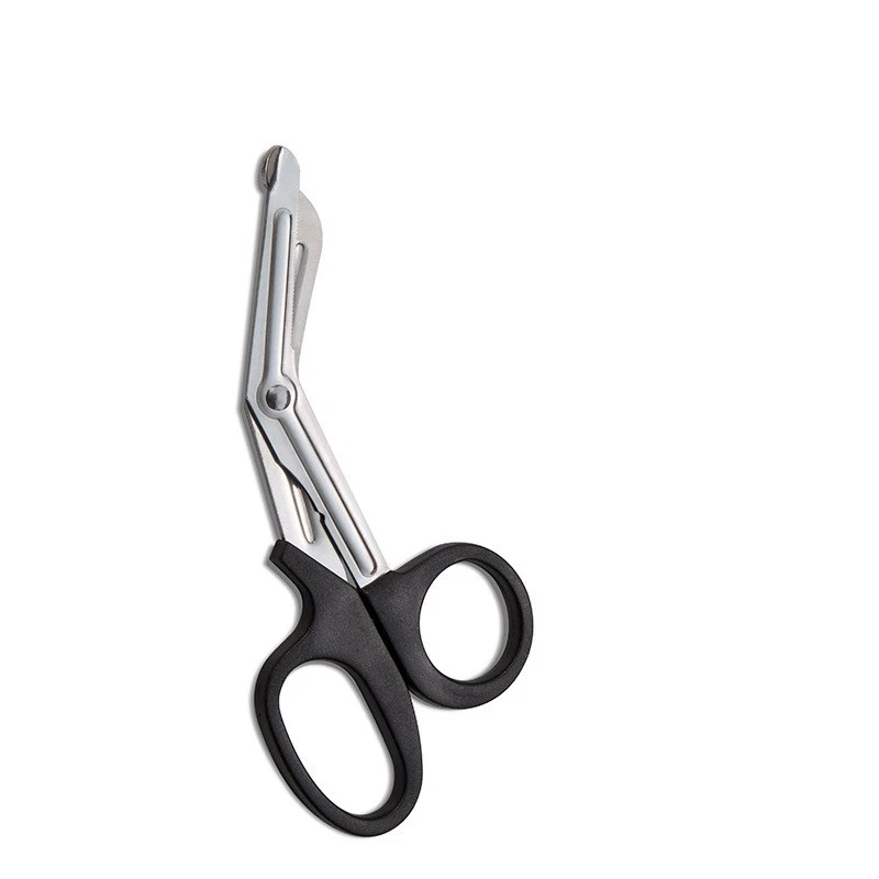 Set of 6 Paramedics & Utility Shears, 7.5", One Serrated Blade, Black Rings