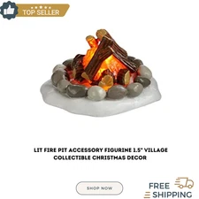 Lit Fire Pit Accessory Figurine 1.5" Village Collectible Christmas Decor