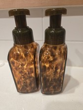 NEW 2 BATH  BODY WORKS Tortoise Shell GLASS FOAMING SOAP DISPENSERS 10oz FANCY