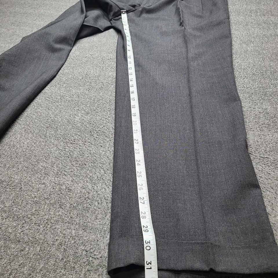 Lands End Pants Mens 36x32 Gray Wool Dress Traditional Fit Pleated Flat Front - Image 2 of 4