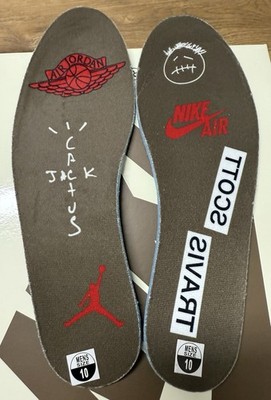 Sz 10 Brand New Authentic Travis Scott Reverse Mocha Jordan Low Insoles  Only