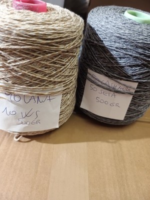 FILAT50%CASHM50%SILK AND 90%WOOL10%CASM IN ITALY 500+700gr Needles3.5/4aghi