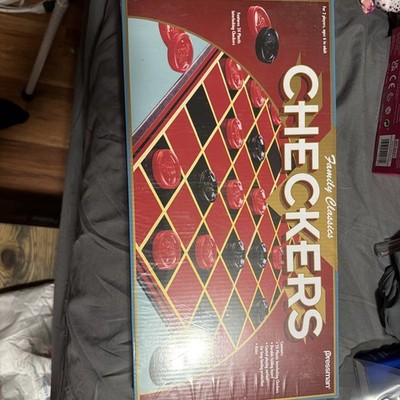 Family Classics Checkers -- With Folding Board and Interlocking Checkers by