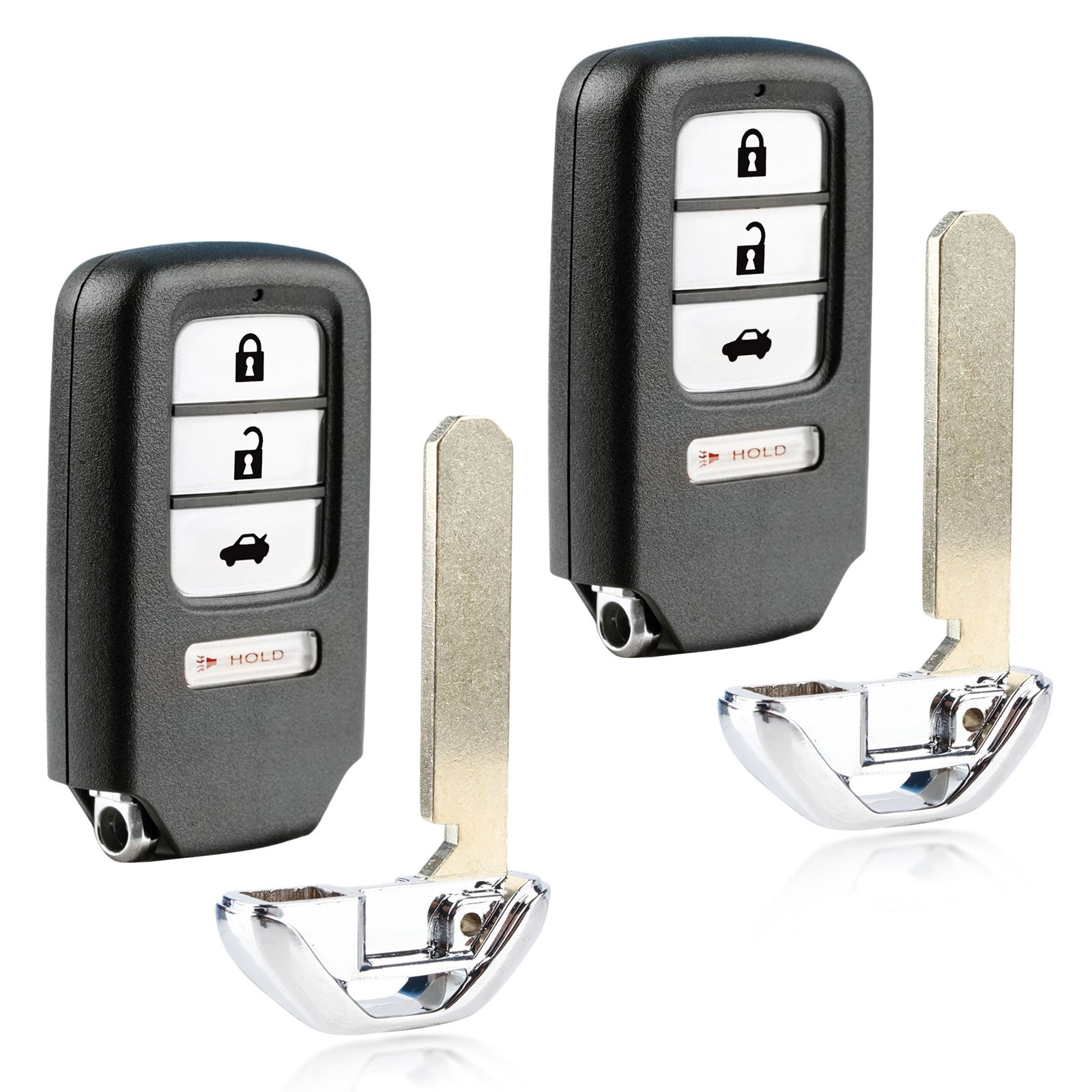 2 Remote Keyless Entry Fob Uncut Key Blade Replacement For Honda 4b Car (KR5V2X)