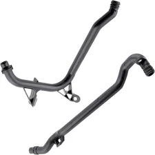 Set of 2 Engine Heater Inlet Pipe and Water Coolant for BMW Black