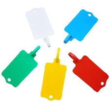100pcs Reusable Blank Plastic Tags Ties Key Tags 1.45" 2.48" Serrated Tension...