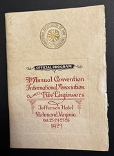 1923 Fire Engineers Convention Program American LaFrance Seagrave Richmond VA