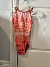 adult extra small gk leotard katelyn ohashi pink floral