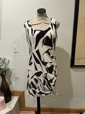 NWT Express Brown And White Sleeveless Dress With Tie Up Side Size Xl