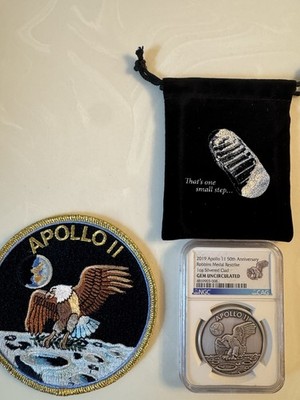APOLLO 11  50th ANNIVERSARY COLLECTION. 1oz ROBBINS MEDAL AND APOLLO 11 PATCH.  