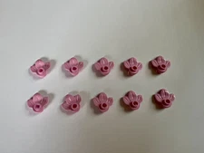 Lego Lot Of 10 Light Pink Plants Plant W/ Plate Leaves 4 Leaf 