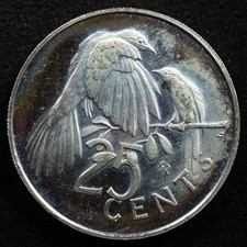 British Virgin Islands 25 Cents 1973, Coin, Proof, Inv#F667