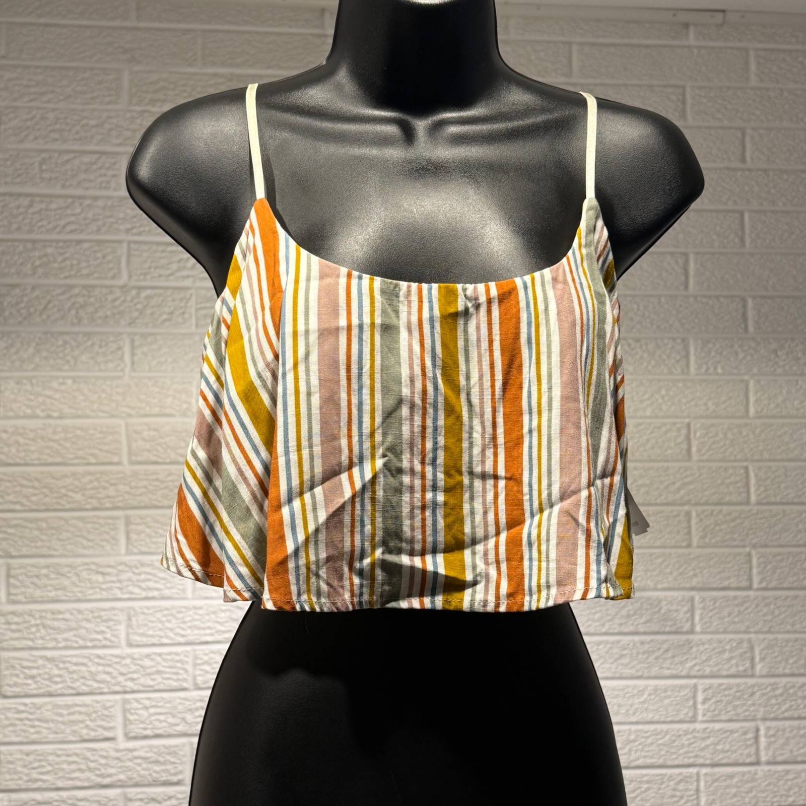 Windsor Striped Crop Top Women's M Sleeveless Casual Adjustable Straps