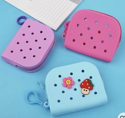 3pcs Silicone Mini Coin Purse With Zipper, Blue Pink Purple, Coin Organizer