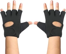 Luwint Kids Fingerless Workout Gloves - Anti-Slip Fitness Mitten Small, Black 