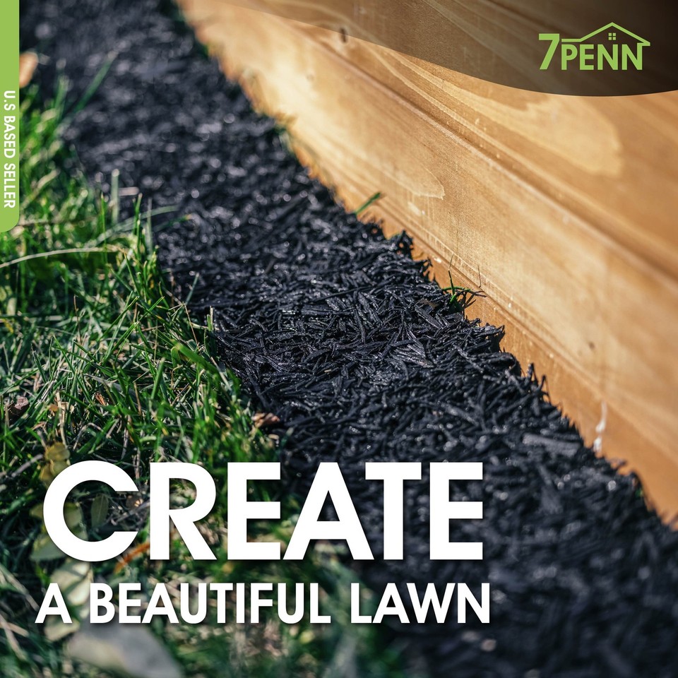 7Penn Rubber Mulch Mat Roll - 4.5in X 10ft Black Landscape Border For Gardens